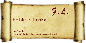 Fridrik Lenke névjegykártya